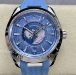 (VS Factory) 1:1 Clone Omega Aqua Terra Worldtimer Summer Blue Dial Rubber Strap 43mm